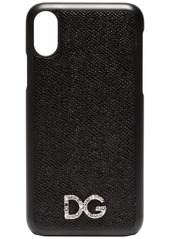 Dolce & Gabbana black textured leather Iphone X case