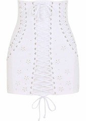 Dolce & Gabbana lace-up embroidered miniskirt