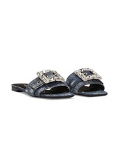 Dolce & Gabbana embellished patchwork-denim sandals