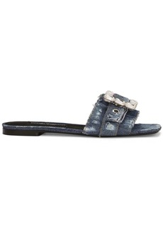 Dolce & Gabbana embellished patchwork-denim sandals