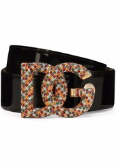 Dolce & Gabbana DG-logo patent leather belt