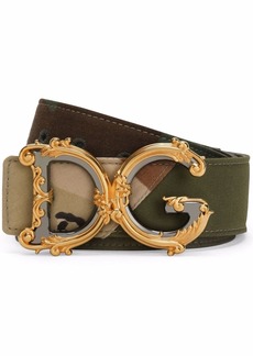 Dolce & Gabbana camouflage baroque-logo buckle belt