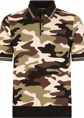 Dolce & Gabbana camouflage-pattern silk polo shirt