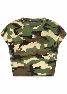 Dolce & Gabbana camouflage-print cropped T-shirt