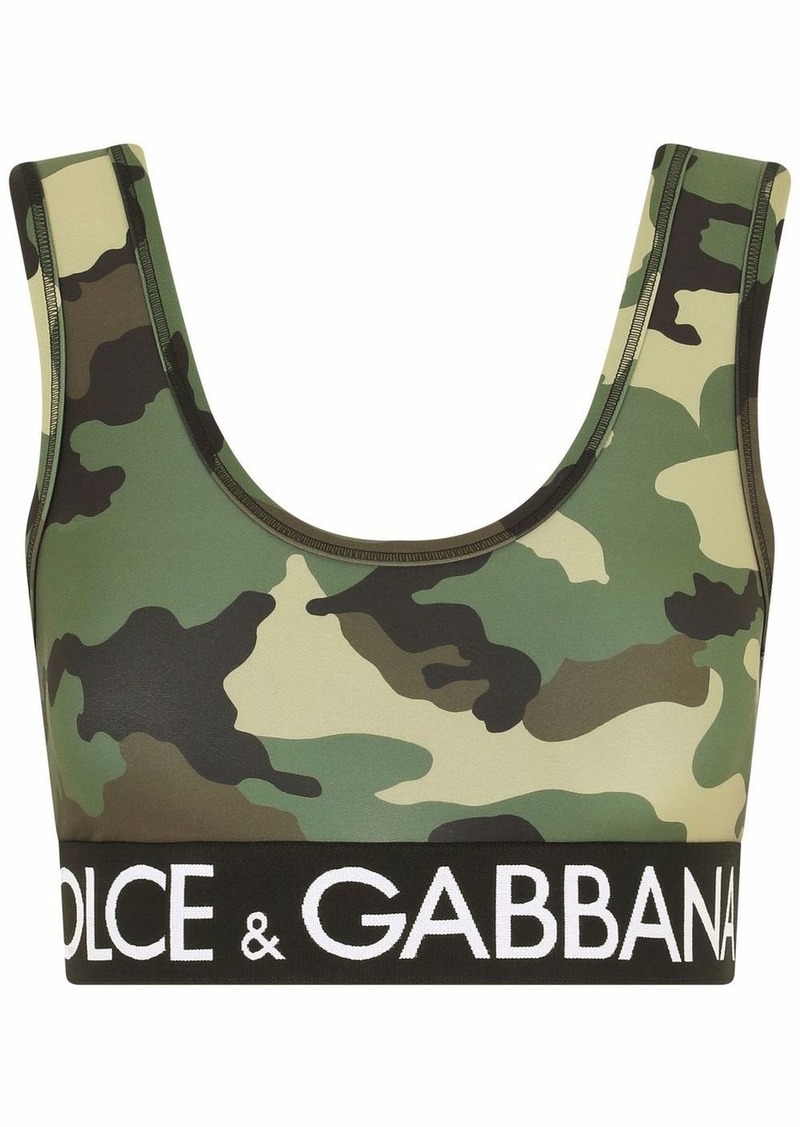 Dolce & Gabbana camouflage-print cropped top