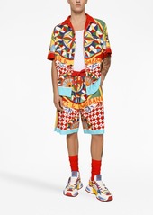 Dolce & Gabbana Carreto-print cotton bermuda shorts