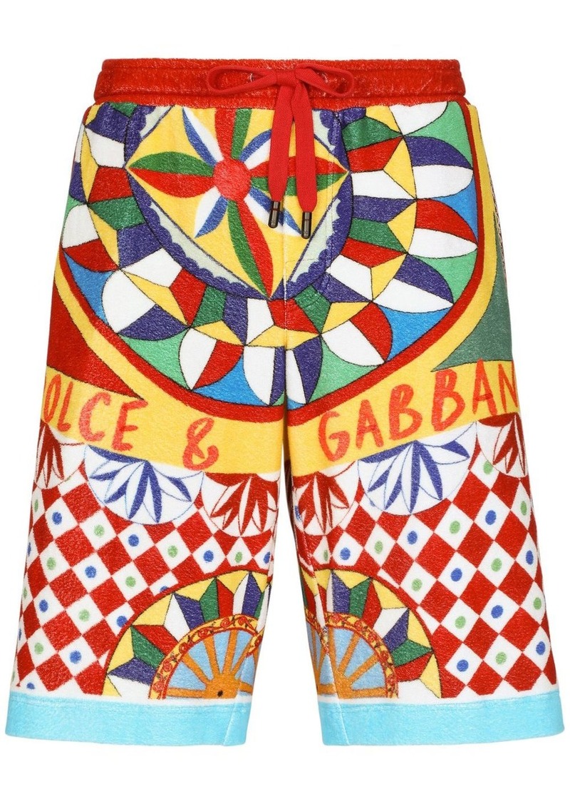 Dolce & Gabbana Carreto-print cotton bermuda shorts