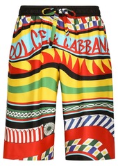 Dolce & Gabbana Carreto-print silk bermuda shorts