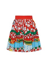 Dolce & Gabbana Carretto Print Cotton Poplin Mini Skirt