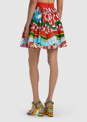Dolce & Gabbana Carretto Print Cotton Poplin Mini Skirt
