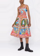 Dolce & Gabbana Carretto-print flared midi dress