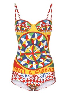 Dolce & Gabbana Carretto-print one-piece swimsuit