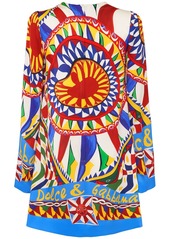 Dolce & Gabbana Carretto Print Silk Twill Mini Dress