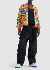 Dolce & Gabbana Carretto Printed Nylon Bomber Jacket