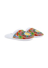 Dolce & Gabbana Carretto Siciliano-print terry slippers