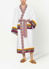 Dolce & Gabbana Carretto Siciliano printed trim bathrobe