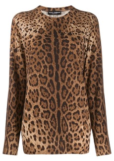 Dolce & Gabbana leopard-print cashmere jumper