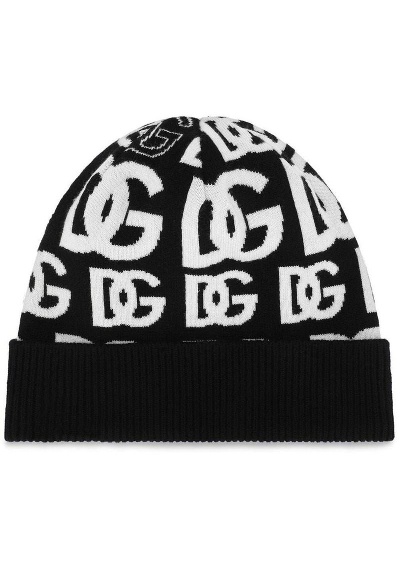 Dolce & Gabbana DG-logo cashmere-blend beanie