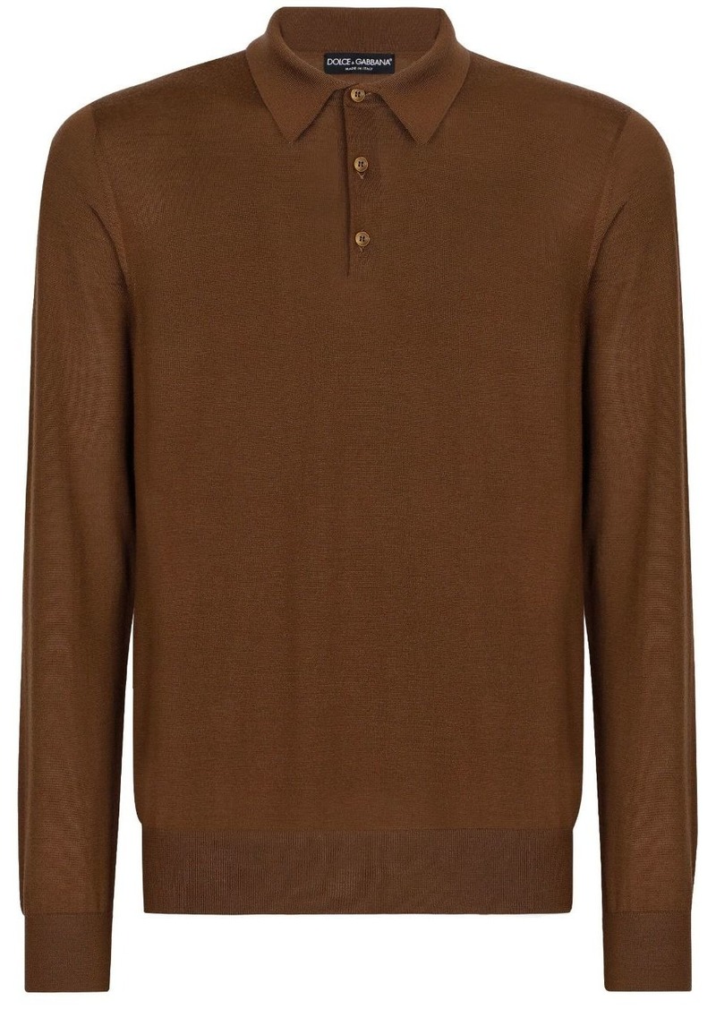 Dolce & Gabbana cashmere long-sleeve polo shirt