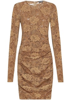 Dolce & Gabbana floral-lace semi-sheer minidress