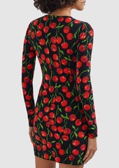 Dolce & Gabbana Cherry Print Jersey Mini Dress