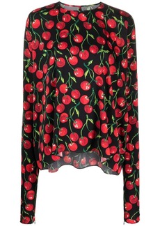 Dolce & Gabbana cherry-print long-sleeve blouse