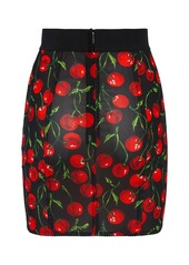 Dolce & Gabbana Cherry Print Marquisette Mini Skirt