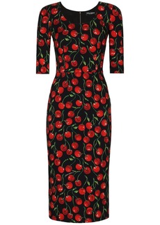 Dolce & Gabbana cherry-print midi dress