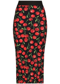 Dolce & Gabbana cherry-print midi pencil skirt