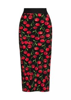 Dolce & Gabbana Cherry Print Midi Skirt