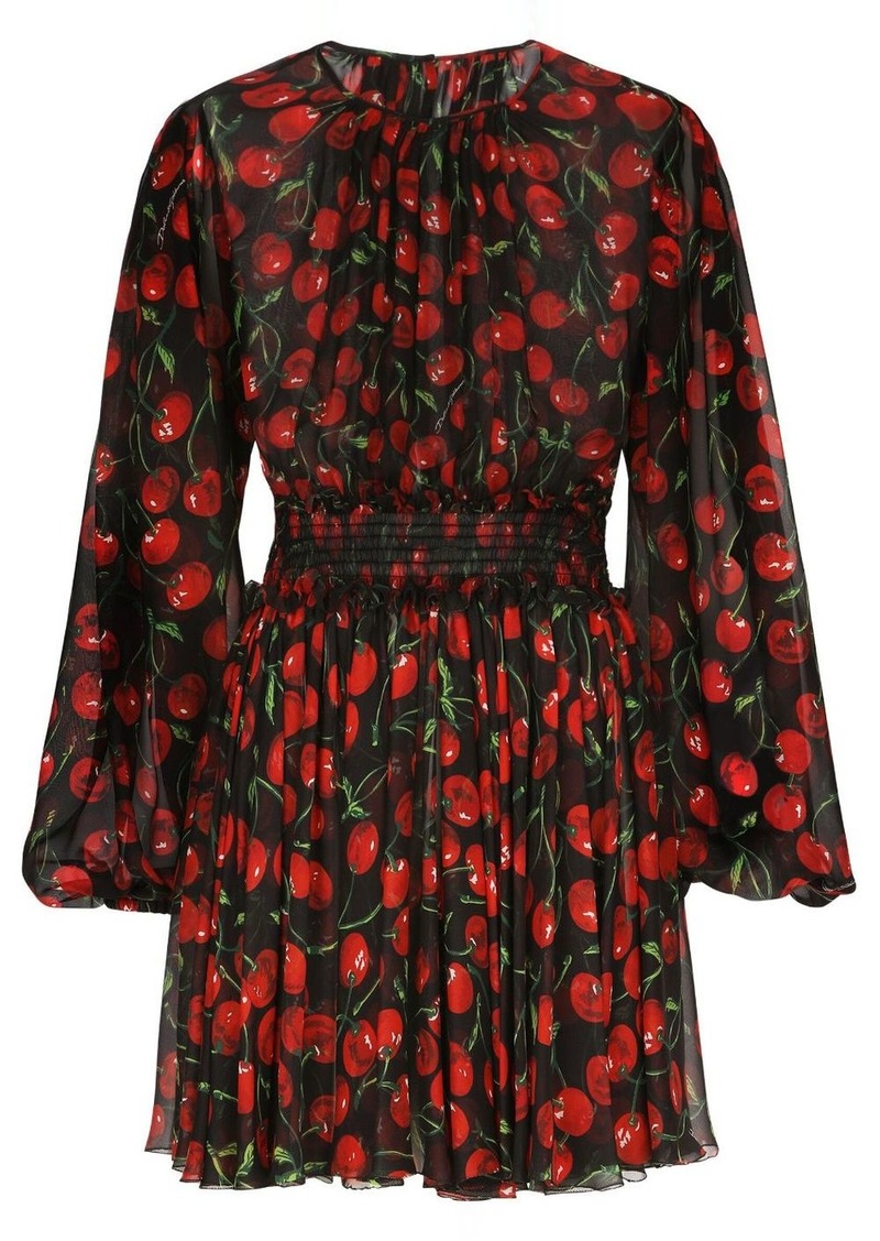 Dolce & Gabbana cherry-print silk minidress