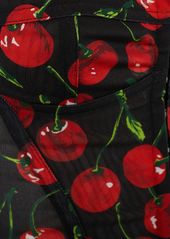 Dolce & Gabbana Cherry Tmarquisette Corset Crop Top