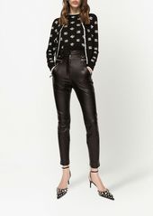 Dolce & Gabbana zip-detail faux-leather trousers