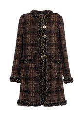 Dolce & Gabbana Collarless Tweed Coat