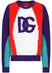 Dolce & Gabbana colour-block perforated knit jumper