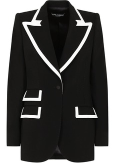 Dolce & Gabbana contrast-stripe wool-blend blazer