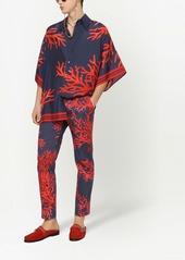 Dolce & Gabbana coral-print cotton trousers