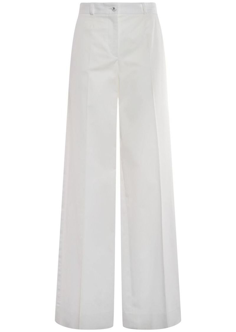 Dolce & Gabbana Cotton Gabardine Wide Pants