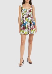 Dolce & Gabbana Cotton Poplin Flower Print Mini Dress