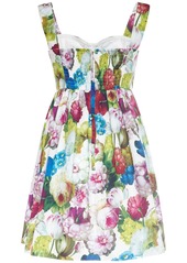 Dolce & Gabbana Cotton Poplin Flower Print Mini Dress