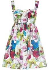 Dolce & Gabbana Cotton Poplin Flower Print Mini Dress