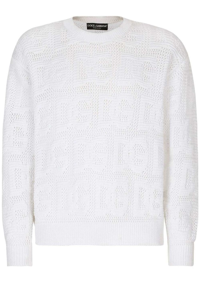 Dolce & Gabbana crochet-knit logo jumper