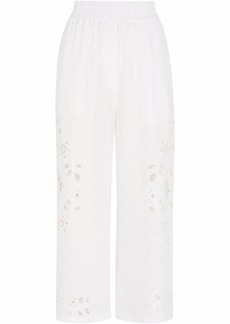 Dolce & Gabbana embroidered cropped linen trousers