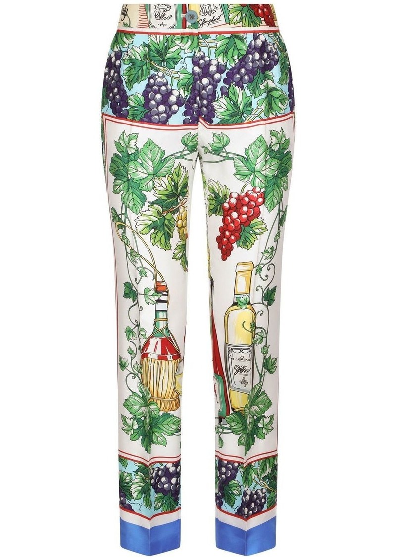 Dolce & Gabbana cropped graphic-print trousers