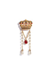 Dolce & Gabbana Crown gemstone-embellished brooch