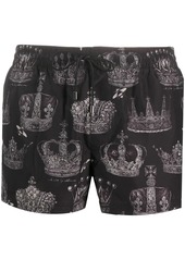 Dolce & Gabbana crown print swim shorts