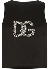 Dolce & Gabbana crystal-embellished cropped tank top