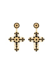 Dolce & Gabbana crystal-embellished cross earrings