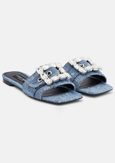 Dolce & Gabbana Crystal-embellished denim sandals