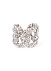 Dolce & Gabbana Crystal Embellished Dg Thick Ring